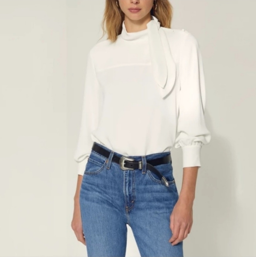 Wilfred Trapez Mock Neck Blouse Size XS